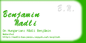 benjamin madli business card