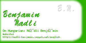 benjamin madli business card